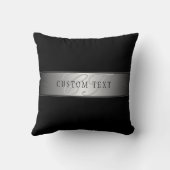 編集可能エレガントモノグラム書スクリプト | ブラック クッション (裏面)