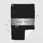 編集可能エレガントモノグラム書スクリプト | ブラック ゴルフタオル (インサイチュ)