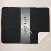編集可能エレガントモノグラム書スクリプト | ブラック シェルパブランケット (正面(横))