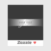 編集可能エレガントモノグラム書スクリプト | ブラック シール (シート)