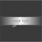 編集可能エレガントモノグラム書スクリプト | ブラック シール (正面)