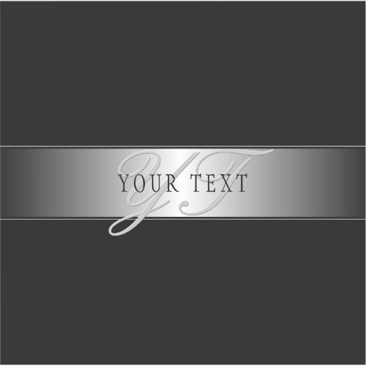 編集可能エレガントモノグラム書スクリプト | ブラック シール (正面)