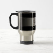 編集可能エレガントモノグラム書スクリプト | ブラック トラベルマグ (左)