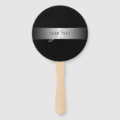 編集可能エレガントモノグラム書スクリプト | ブラック ハンドファン (正面)