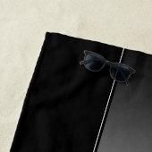 編集可能エレガントモノグラム書スクリプト | ブラック ビーチタオル (インサイチュ)