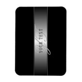 編集可能エレガントモノグラム書スクリプト | ブラック マグネット (縦)