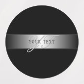 編集可能エレガントモノグラム書スクリプト | ブラック ラベル (デザイン1)