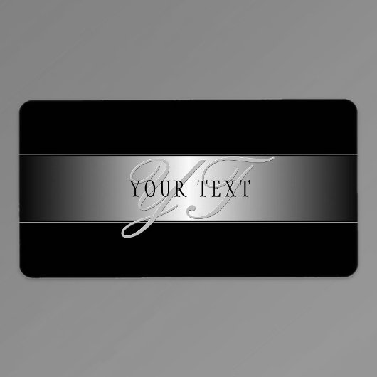 編集可能エレガントモノグラム書スクリプト | ブラック ラベル