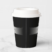 編集可能エレガントモノグラム書スクリプト | ブラック 紙コップ (右)