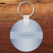 編集可能エレガントモノグラム書スクリプト | ブルー キーホルダー (裏面)