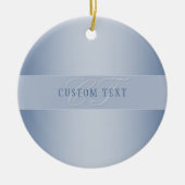 編集可能エレガントモノグラム書スクリプト | ブルー セラミックオーナメント (正面)