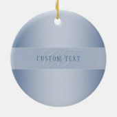 編集可能エレガントモノグラム書スクリプト | ブルー セラミックオーナメント (裏面)