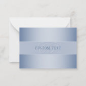 編集可能エレガントモノグラム書スクリプト | ブルー ノートカード (正面)