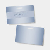 編集可能エレガントモノグラム書スクリプト | ブルー バッジ (正面＆裏面)