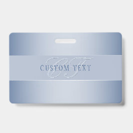 編集可能エレガントモノグラム書スクリプト | ブルー バッジ