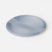 編集可能エレガントモノグラム書スクリプト | ブルー ペーパープレート (アングル)