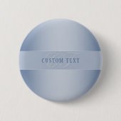 編集可能エレガントモノグラム書スクリプト | ブルー 缶バッジ (正面)