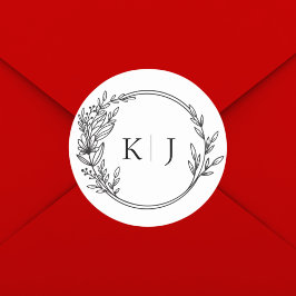 編集可能エレガントモノグラ結婚ム ラウンドシール