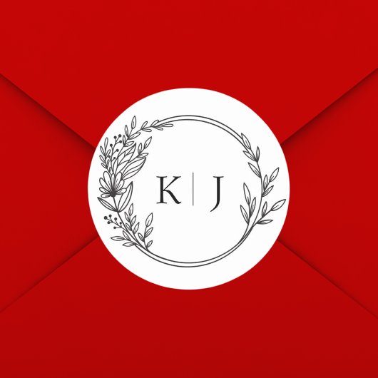 編集可能エレガントモノグラ結婚ム ラウンドシール