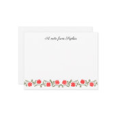 編集可能エレガントヴィンテージ赤金ゴールドフローラ ノートカード (正面/裏面インサイチュ)