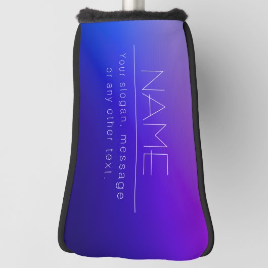 編集可能エレガント文字とフェモダンーディングパープルカラー ゴルフヘッドカバー (回転90)