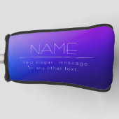 編集可能エレガント文字とフェモダンーディングパープルカラー ゴルフヘッドカバー (正面)