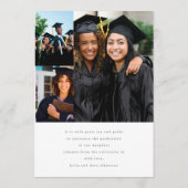 編集可能エレガント文字写真大学卒業 案内状 (裏面)