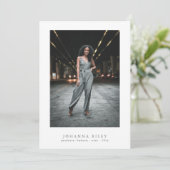 編集可能エレガント文字写真大学卒業 案内状 (スタンド正面)