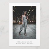 編集可能エレガント文字写真大学卒業 案内状 (正面)