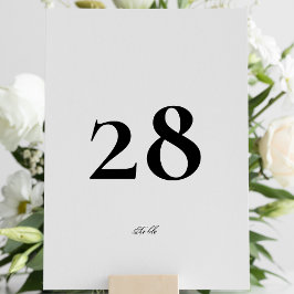 編集可能エレガント書白黒結婚の テーブルナンバー
