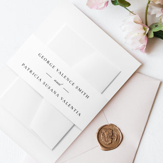 編集可能エレガント書白黒結婚の 招待状ベリーバンド