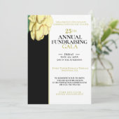編集可能エレガント白、黒チャリティーイベントガラ 招待状 (スタンド正面)