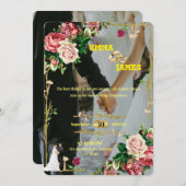 編集可能エレガント結婚式の招待カード シーズンカード (正面/裏面)