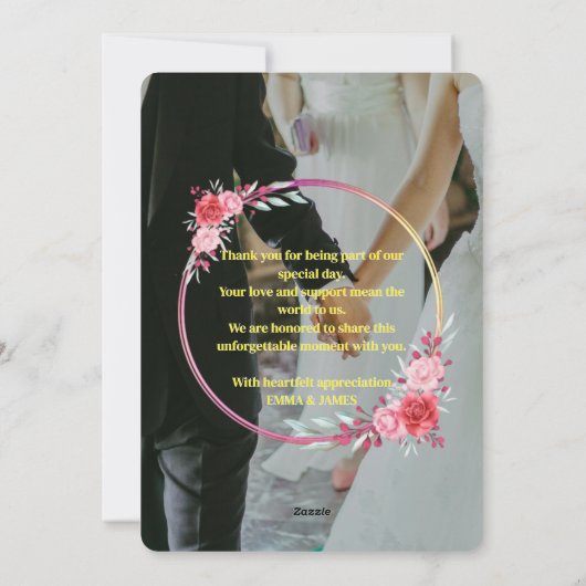 編集可能エレガント結婚式の招待カード シーズンカード (裏面)