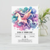 編集可能エレガント馬誕生日 招待状 (スタンド正面)