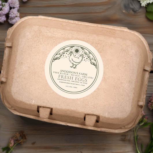 編集可能オリーブウィッチィタロットエッグファミリーファームラベル ラウンドシール