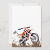 編集可能オレンジダートバイク誕生日招待状 招待状 (裏面)