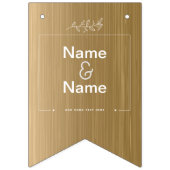 編集可能オーガニックな最小主義の自然な結婚式の金ゴールド バンティングフラッグ (第2の旗)