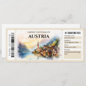 編集可能オーストリア飛行機搭乗券 招待状 (正面/裏面)