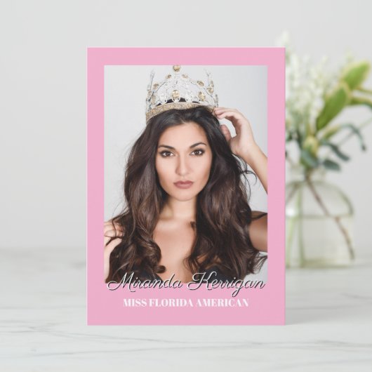 編集可能オートグラフカードプリント – ライト背景 招待状 (スタンド正面)