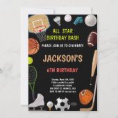 編集可能オールスターアスレチックパーティー招待状 招待状 (正面)
