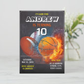 編集可能オールスタースポーツ誕生日招待状 招待状 (スタンド正面)