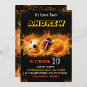 編集可能オールスタースポーツ誕生日招待状 招待状 (正面/裏面)