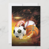 編集可能オールスタースポーツ誕生日招待状 招待状 (裏面)