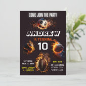 編集可能オールスタースポーツ誕生日招待状 招待状 (スタンド正面)