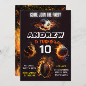 編集可能オールスタースポーツ誕生日招待状 招待状 (正面/裏面)