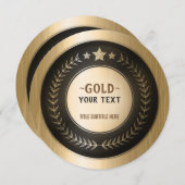 編集可能カスタムなプリントDIYメダル金ゴールド#1のチャンピオン サンキューカード (正面/裏面)