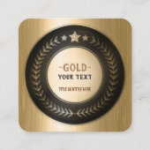 編集可能カスタムなプリントDIYメダル金ゴールド#1のチャンピオン スクエア名刺 (正面)