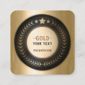 編集可能カスタムなプリントDIYメダル金ゴールド#1のチャンピオン スクエア名刺 (裏面)