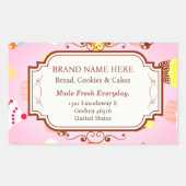 編集可能カスタムベーカリーラベルステッカー 長方形シール (正面)